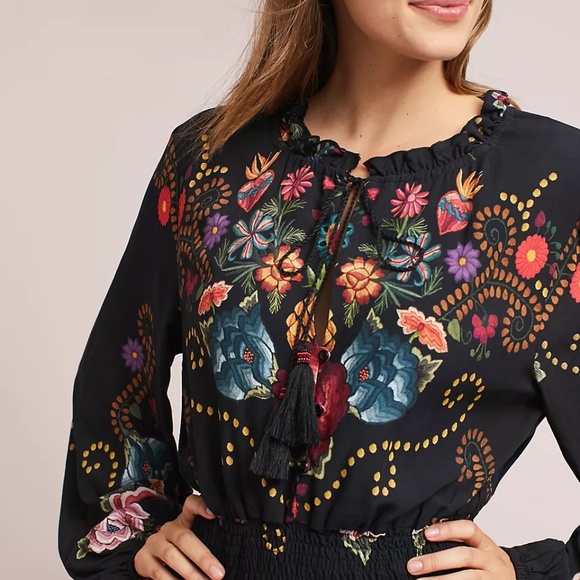 ISO (In Search Of) Farm Rio Anthropologie Smocked Floral Dress - Picture 5 of 6